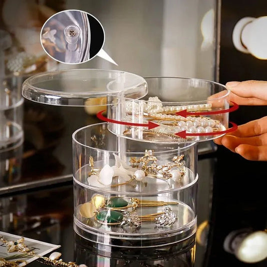 3-Layer Rotating Jewelry Storage Box