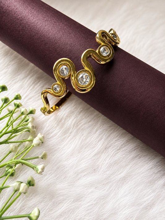 Serpentine Crystal Cuff Bracelet ✨