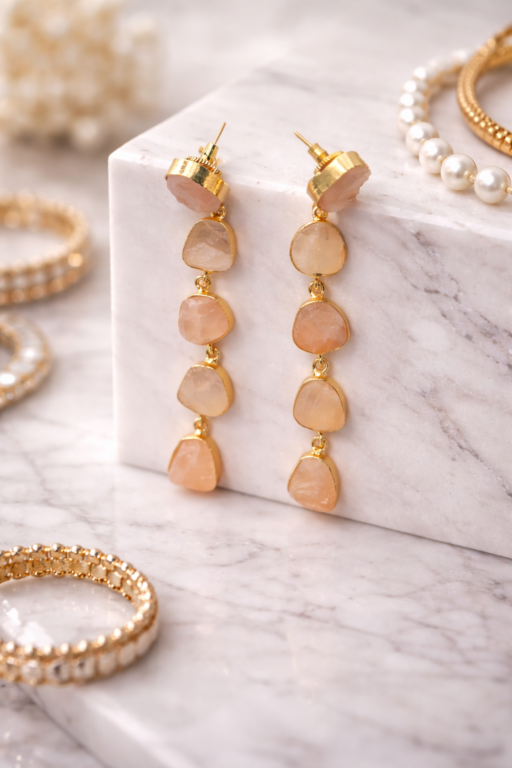 Rose Quartz dangle earrings
