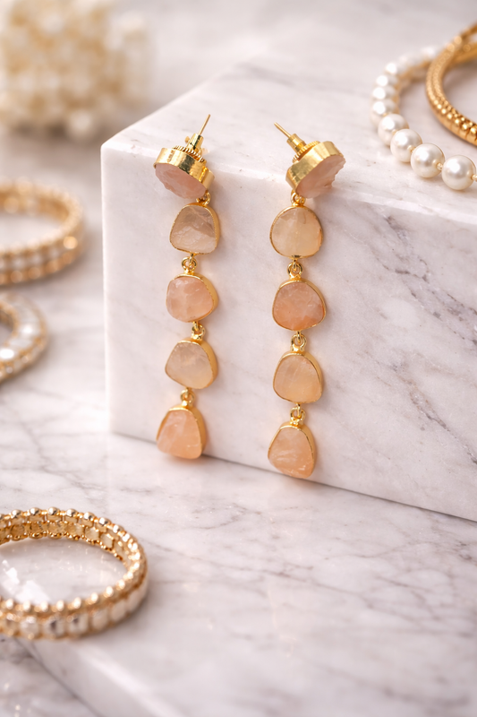 Rose Quartz dangle earrings