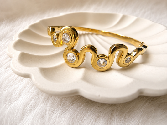 Serpentine Crystal Cuff Bracelet ✨