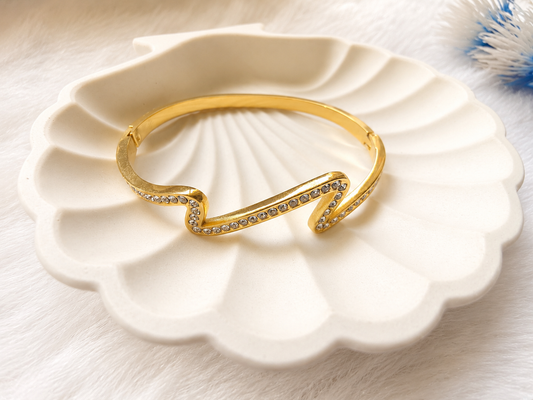 Crystal Wave Cuff Bracelet ✨