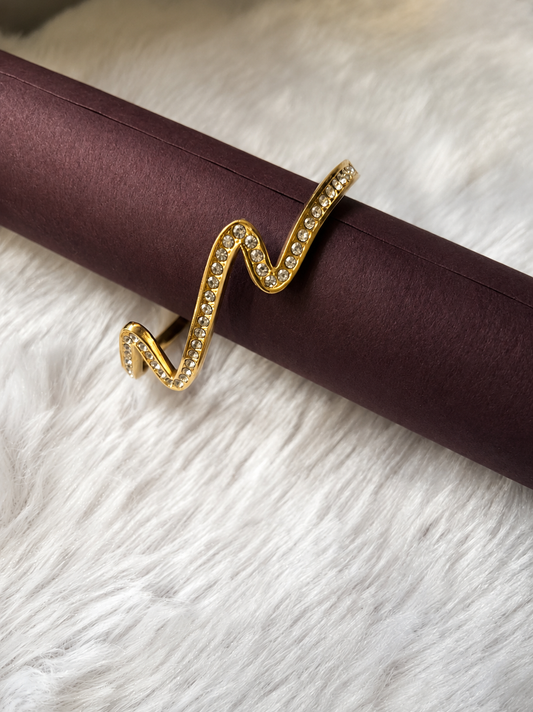 Crystal Wave Cuff Bracelet ✨