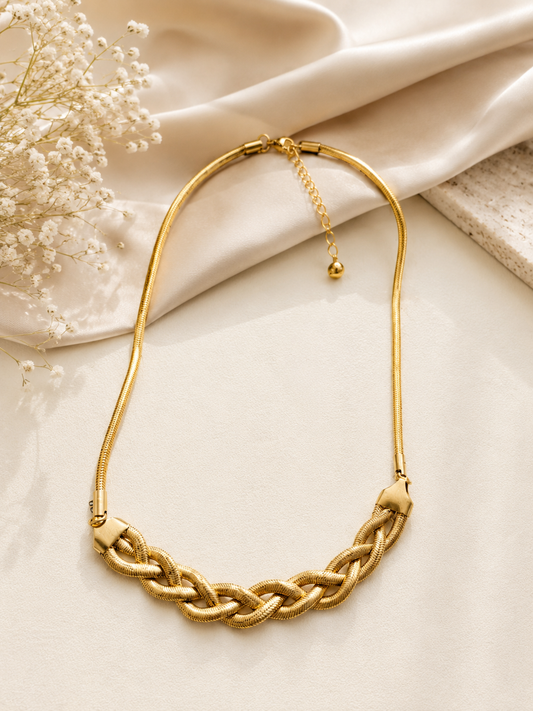 Braided Gold Chain Necklace