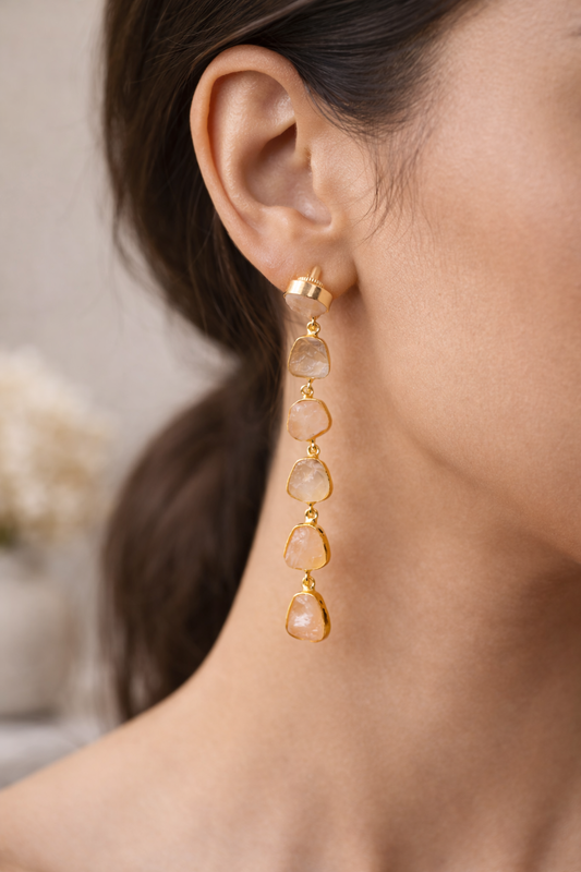 Rose Quartz dangle earrings