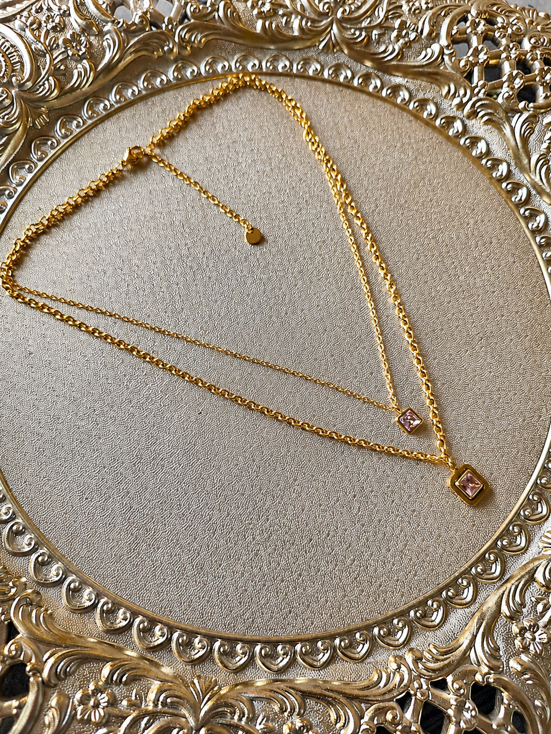 Pink diamond fancy chain pendant