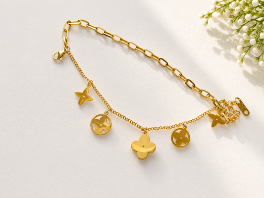 Two layer flower bracelet